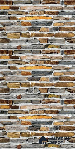 TL 00121 Brown & Grey 18 x 12 inch Matte Finish Ceramic High Depth Elevation Wall Tile - 8 mm