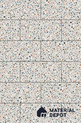 Terrazzo Elevation Wall Tile TL 00125 C Slate Grey 2 ft x 1 ft Matte Finish Ceramic High Depth Tile - 9 mm