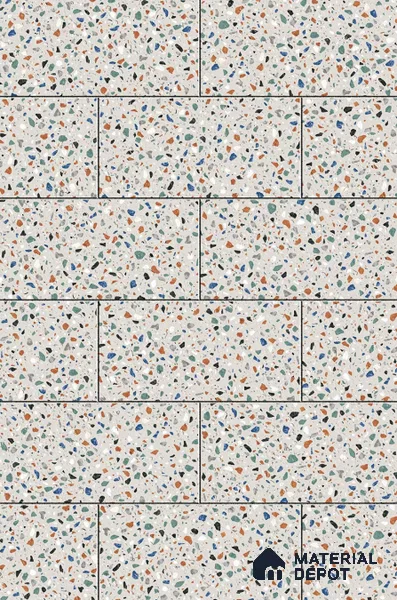 Terrazzo Elevation Wall Tile TL 00125 C Slate Grey 2 ft x 1 ft Matte Finish Ceramic High Depth Tile - 9 mm
