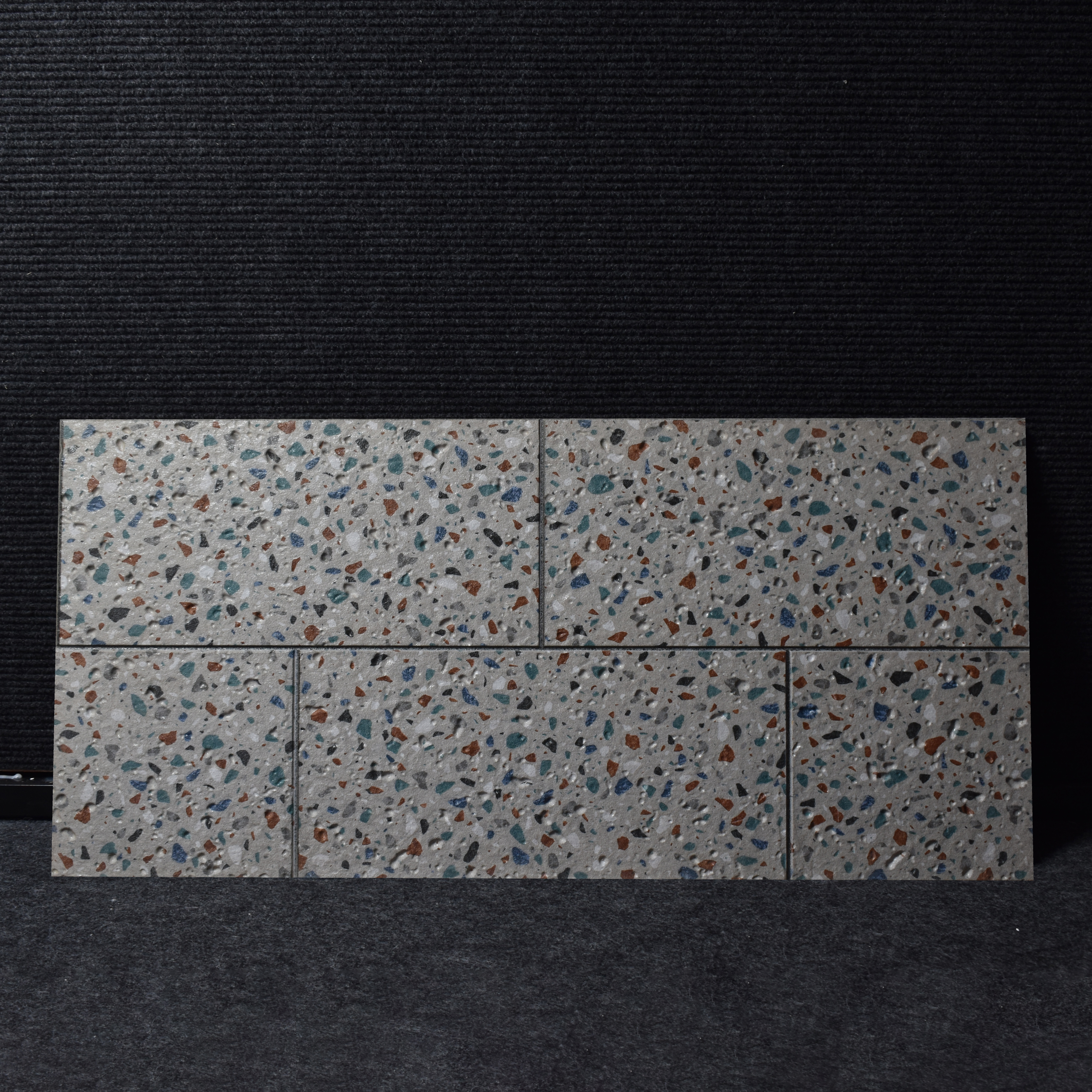 Terrazzo Elevation Wall Tile TL 00125 C Slate Grey 2 ft x 1 ft Matte Finish Ceramic High Depth Tile - 9 mm