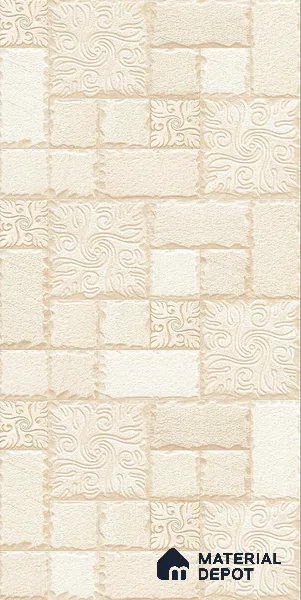 TL 00110 A Cream 18 x 12 inch Matte Finish Ceramic High Depth Elevation Wall Tile - 8 mm