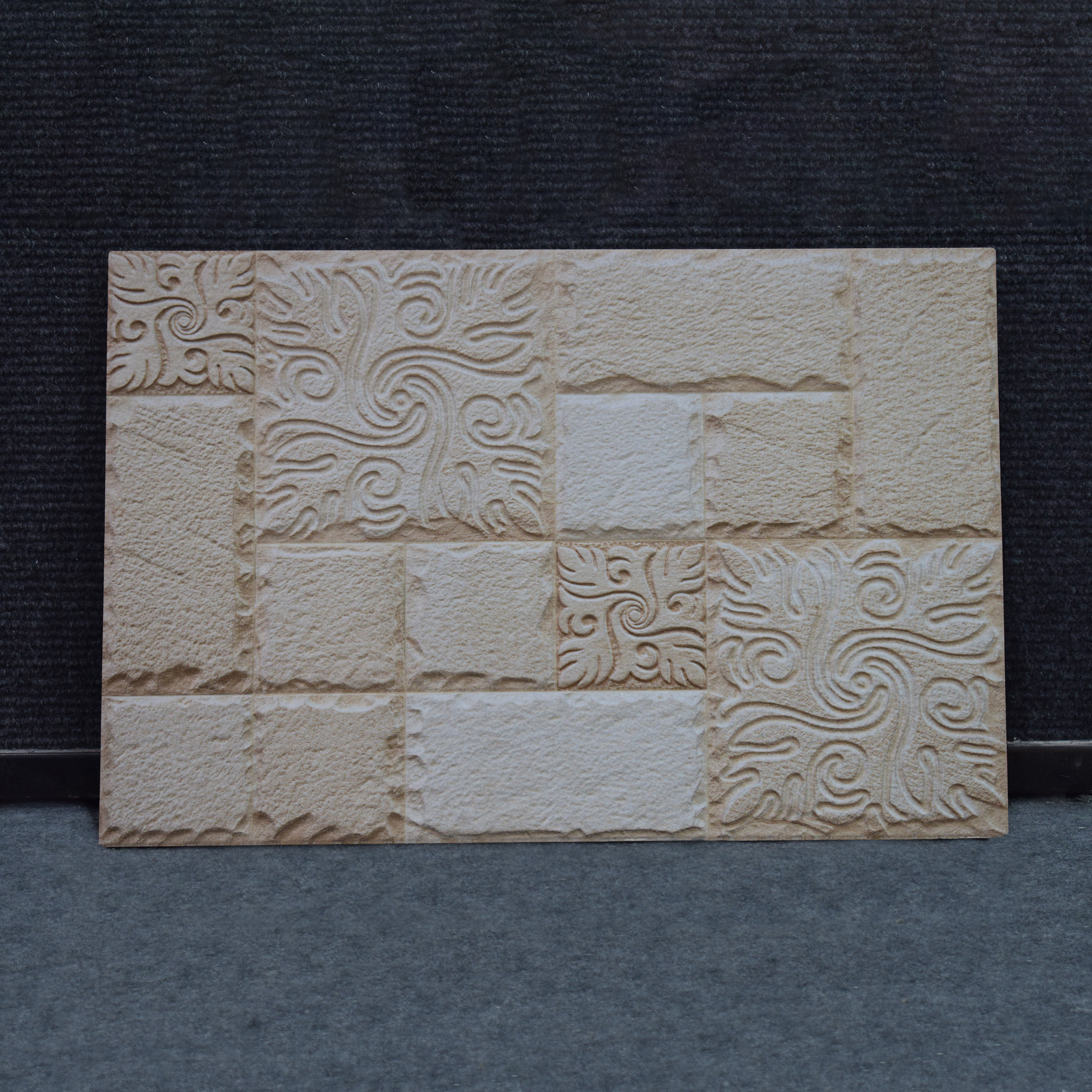 TL 00110 A Cream 18 x 12 inch Matte Finish Ceramic High Depth Elevation Wall Tile - 8 mm