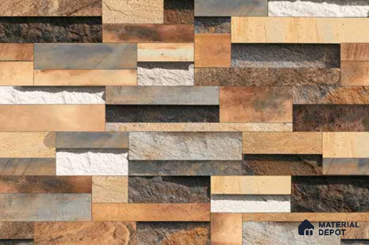 TL 03526 B Dark Brown 450x300 mm Sugar Finish Ceramic Elevation Wall Tile - 9 mm