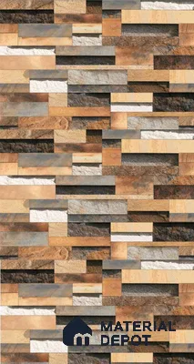 TL 03526 B Dark Brown 450x300 mm Sugar Finish Ceramic Elevation Wall Tile - 9 mm