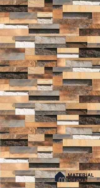TL 03526 B Dark Brown 450x300 mm Sugar Finish Ceramic Elevation Wall Tile - 9 mm