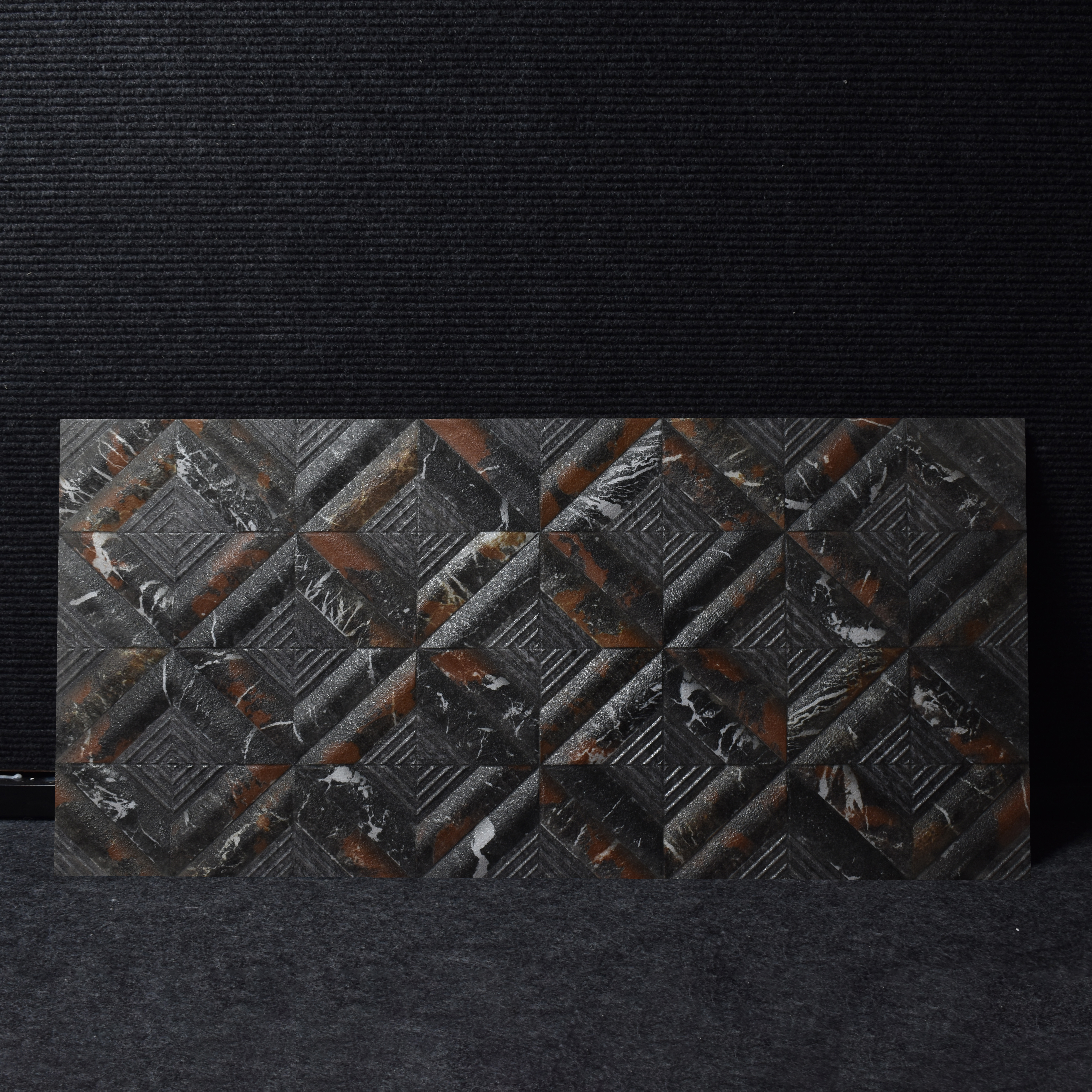 TL 00136 Graphite Grey 2 ft x 1 ft Matte Finish Ceramic High Depth Elevation Wall Tile - 9 mm