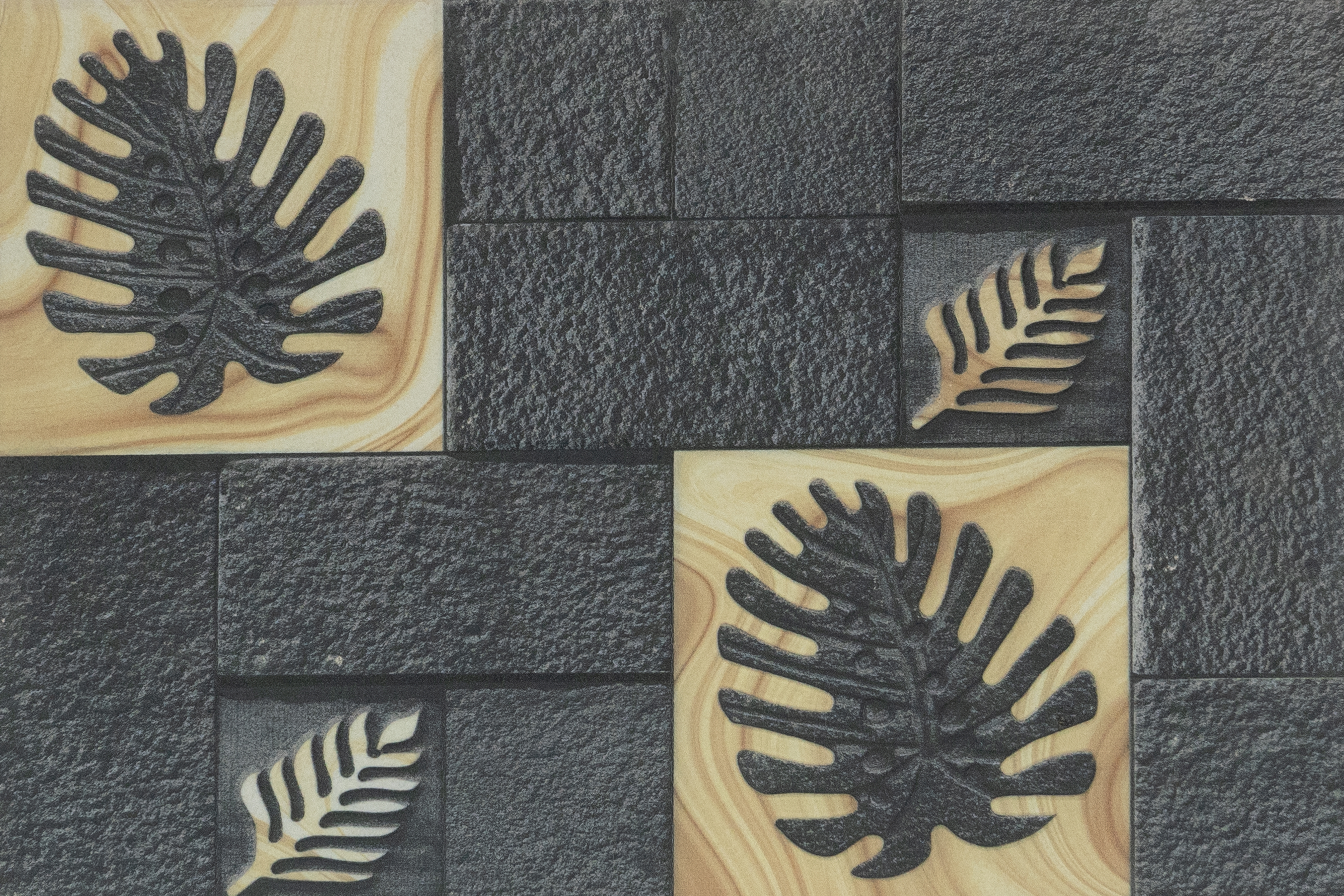 TL 00116 Grayscale Grey 18 x 12 inch Matte Finish Ceramic High Depth Elevation Wall Tile - 8 mm