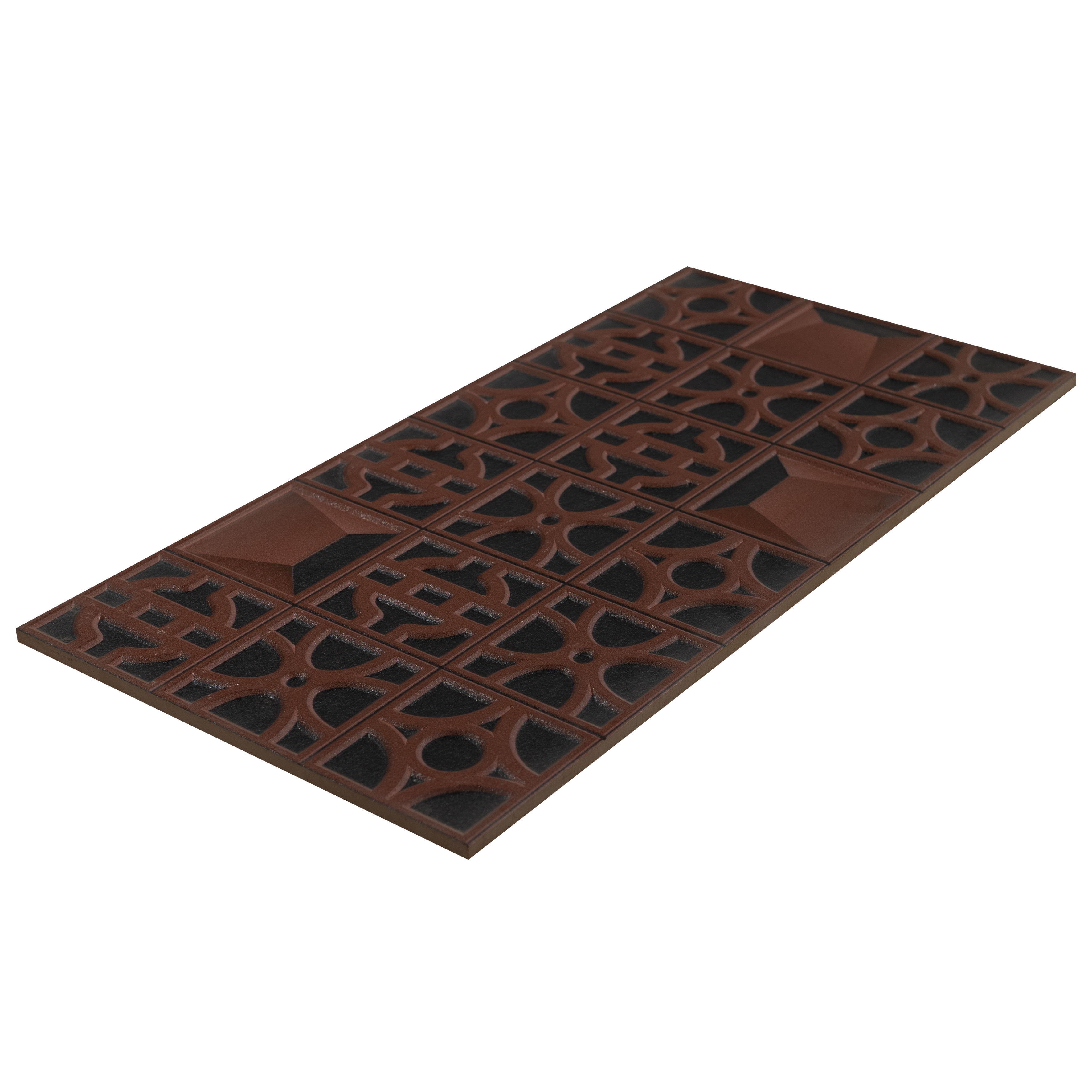 Patterned Wall Tile TL 00130 Marrone Brown 2 ft x 1 ft Matte Finish Ceramic High Depth Elevation Tile - 9 mm | Please Expect a Slight Variation of Pattern