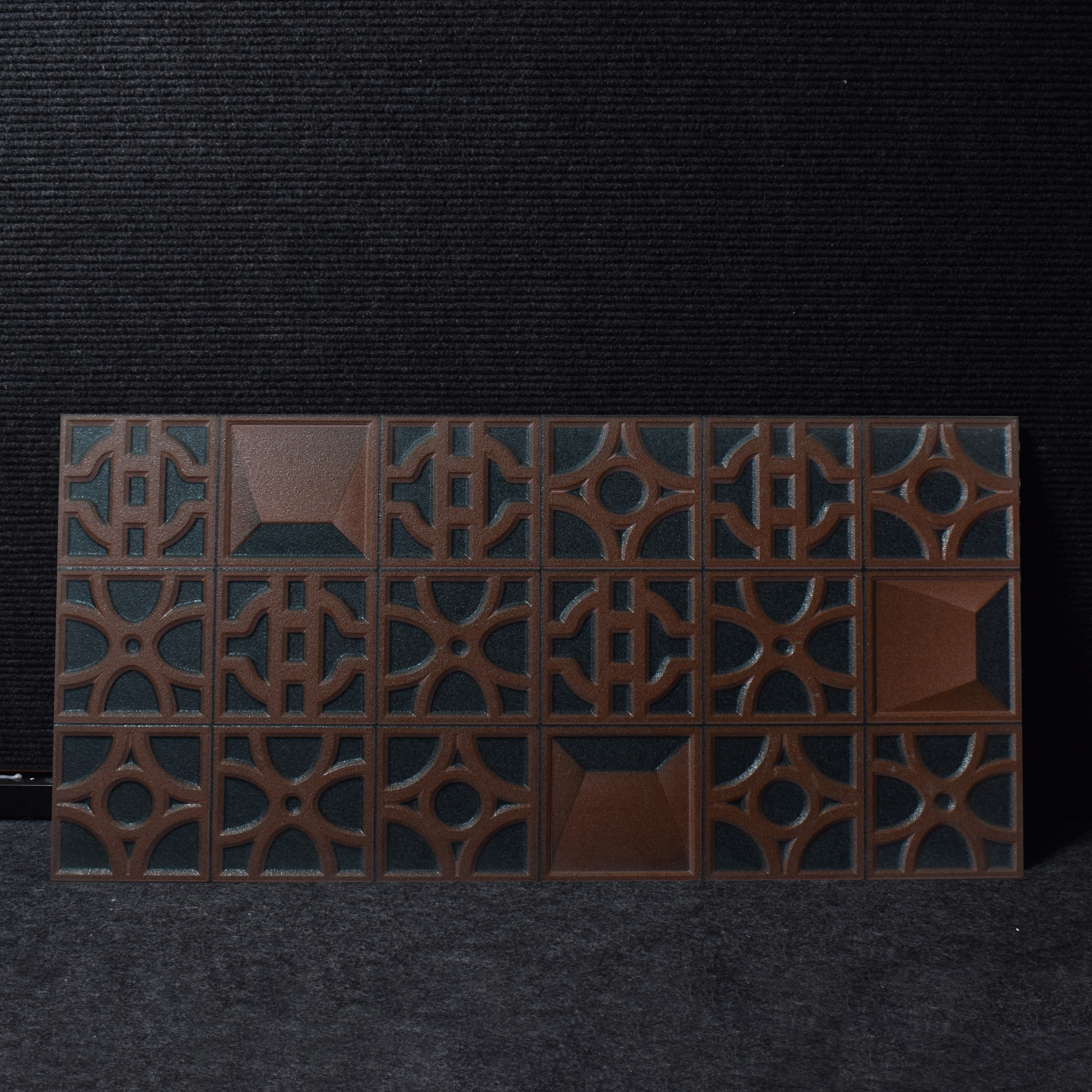 Patterned Wall Tile TL 00130 Marrone Brown 2 ft x 1 ft Matte Finish Ceramic High Depth Elevation Tile - 9 mm | Please Expect a Slight Variation of Pattern