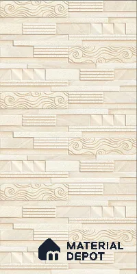 TL 00120 C Butterscotch Cream 18 x 12 inch Matte Finish Ceramic High Depth Elevation Wall Tile - 8 mm