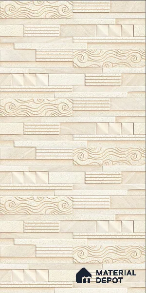 TL 00120 C Butterscotch Cream 18 x 12 inch Matte Finish Ceramic High Depth Elevation Wall Tile - 8 mm