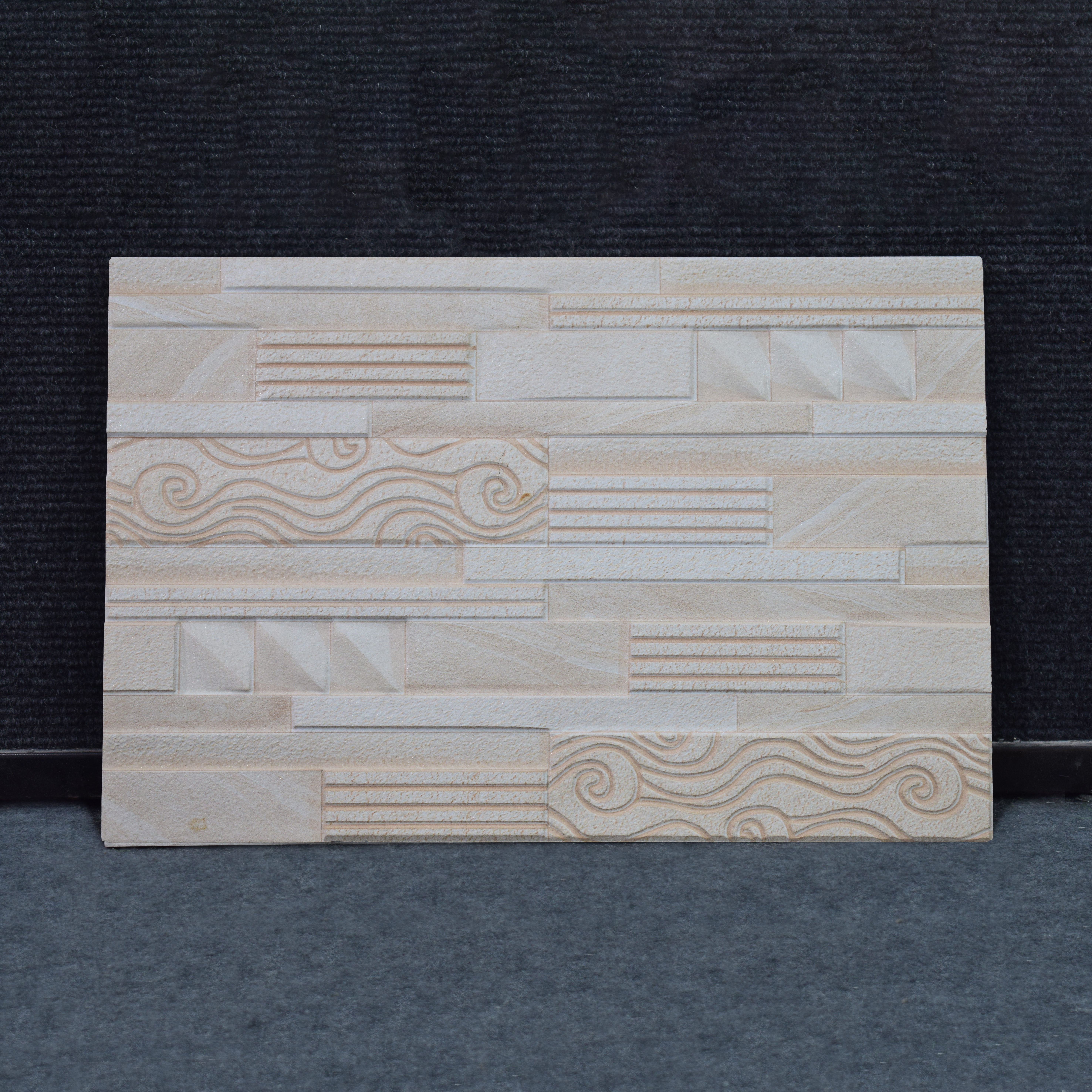 TL 00120 C Butterscotch Cream 18 x 12 inch Matte Finish Ceramic High Depth Elevation Wall Tile - 8 mm