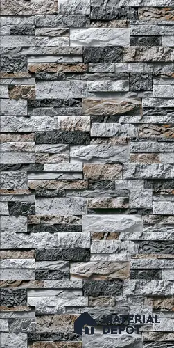TL 00114 A Smoky Grey 18 x 12 inch Matte Finish Ceramic High Depth Elevation Wall Tile - 8 mm