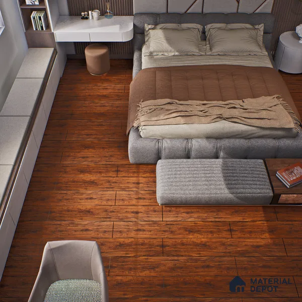 HDF Laminate Wood Floor Crystal Finish Heirloom LF 00267 | 4 ft x 7.8 inch x 12 mm | AC4 Grade | Arc Click With Wax Coating | Paper Joint Groove | Suitable for Flooring, Living Room, Bedroom