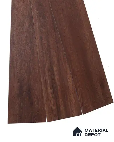 PVC Vinyl Floor Mocha Crystal Finish Vinyl Luxe VF 00139 | 3 ft x 6 Inch x 1.5 mm | Wear Layer: 0.10 mm | UV Coating | Waterproof | Suitable for Flooring, Living Room, Bedroom
