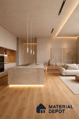 HDF Base Laminate Wood Floor Natural Linen Oak Matte Finish Wax Coated LF 00364 B | 48 inch x 8 inch x 8 mm | AC4 | Suitable for Flooring, Living Room, Bedroom