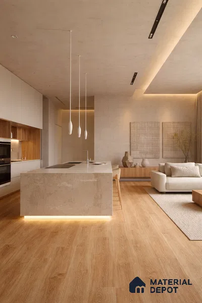 HDF Base Laminate Wood Floor Natural Linen Oak Matte Finish Wax Coated LF 00364 B | 48 inch x 8 inch x 8 mm | AC4 | Suitable for Flooring, Living Room, Bedroom