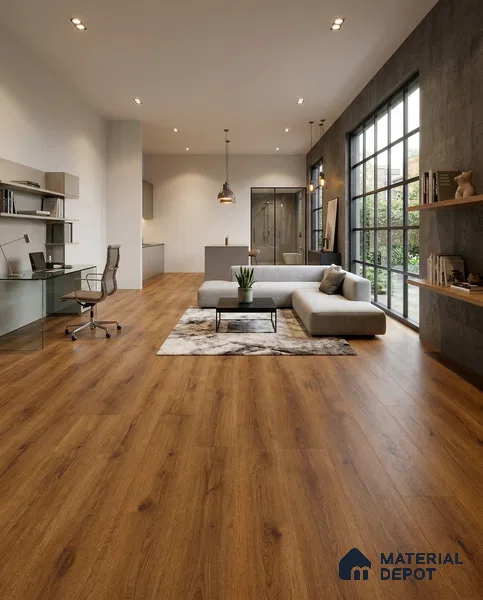 HDF Base Laminate Wood Floor Smoked Chestnut Matte Finish Wax Coated LF 00364 F | 48 inch x 8 inch x 8 mm | AC4 | Suitable for Flooring, Living Room, Bedroom