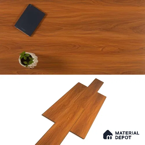 A close-up of a HDF Laminate Wood Floor Crystal Finish Aristo Premium LF 00251 | 4 ft x 7.7 inch x 8 mm | AC4 Grade | Wax Coated Lock | Original Unilin Locking | Suitable for Flooring, Living Room, Bedroom available at Material Depot in Bangalore