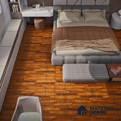 HDF Laminate Wood Floor Glossy Finish Gleam LF 00262 | 4 ft x 8 inch x 8 mm | AC4 Grade | Arc Click With Wax Coating | U Groove | Suitable for Flooring, Living Room, Bedroom