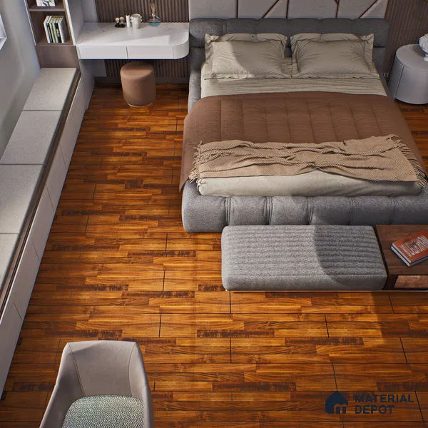 HDF Laminate Wood Floor Glossy Finish Gleam LF 00262 | 4 ft x 8 inch x 8 mm | AC4 Grade | Arc Click With Wax Coating | U Groove | Suitable for Flooring, Living Room, Bedroom