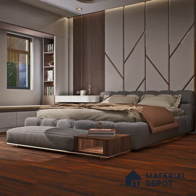 HDF Laminate Wood Floor Glossy Finish Gleam LF 00261 | 4 ft x 8 inch x 8 mm | AC4 Grade | Arc Click With Wax Coating | U Groove | Suitable for Flooring, Living Room, Bedroom