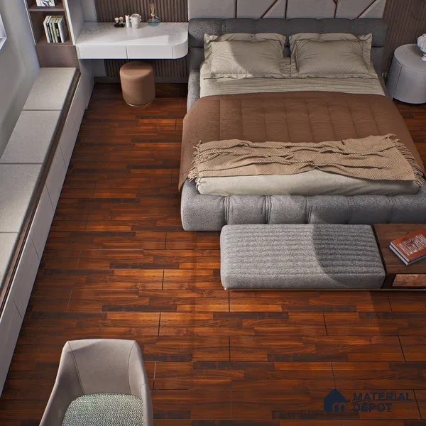 HDF Laminate Wood Floor Glossy Finish Gleam LF 00261 | 4 ft x 8 inch x 8 mm | AC4 Grade | Arc Click With Wax Coating | U Groove | Suitable for Flooring, Living Room, Bedroom