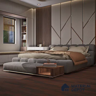 HDF Laminate Wood Floor Glossy Finish Gleam LF 00263 | 4 ft x 8 inch x 8 mm | AC4 Grade | Arc Click With Wax Coating | U Groove | Suitable for Flooring, Living Room, Bedroom