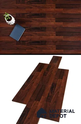 HDF Laminate Wood Floor Glossy Finish Gleam LF 00264 | 4 ft x 8 inch x 8 mm | AC4 Grade | Arc Click With Wax Coating | U Groove | Suitable for Flooring, Living Room, Bedroom