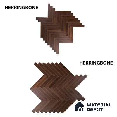HDF Laminate Wood Floor Embossed Finish Herringbone LF 00294 | 2 ft x 4 inch x 8 mm | AC4 Grade | Type A | Single Click Lock | U Groove | Suitable for Flooring, Living Room, Bedroom
