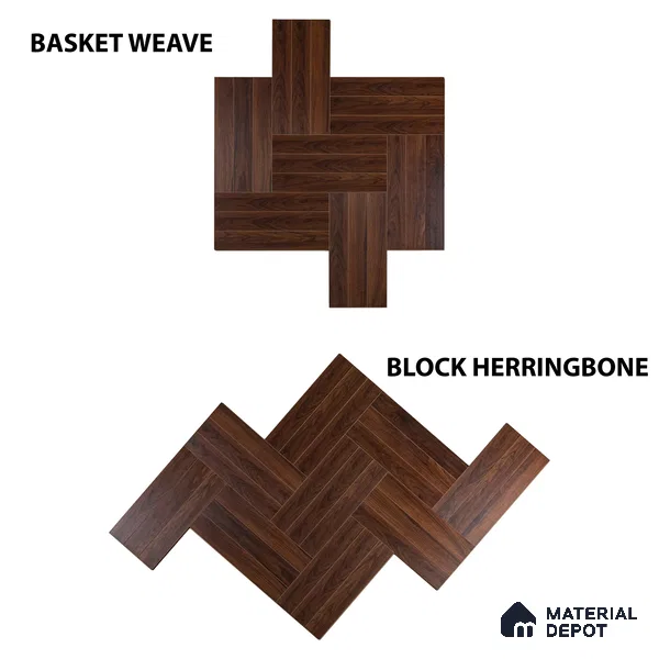 HDF Laminate Wood Floor Embossed Finish Herringbone LF 00294 | 2 ft x 4 inch x 8 mm | AC4 Grade | Type A | Single Click Lock | U Groove | Suitable for Flooring, Living Room, Bedroom