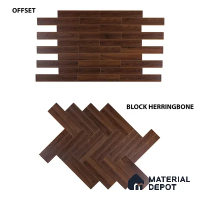 HDF Laminate Wood Floor Embossed Finish Herringbone LF 00294 | 2 ft x 4 inch x 8 mm | AC4 Grade | Type A | Single Click Lock | U Groove | Suitable for Flooring, Living Room, Bedroom
