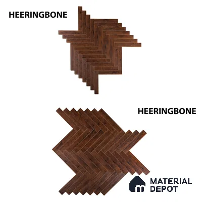 HDF Laminate Wood Floor Embossed Finish Herringbone LF 00297 | 2 ft x 4 inch x 8 mm | AC4 Grade | Type A | Single Click Lock | U Groove | Suitable for Flooring, Living Room, Bedroom