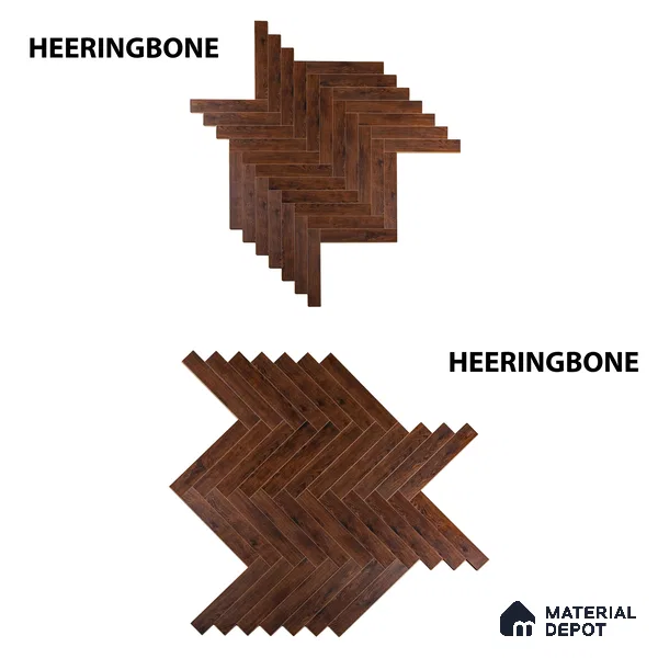 HDF Laminate Wood Floor Embossed Finish Herringbone LF 00297 | 2 ft x 4 inch x 8 mm | AC4 Grade | Type A | Single Click Lock | U Groove | Suitable for Flooring, Living Room, Bedroom