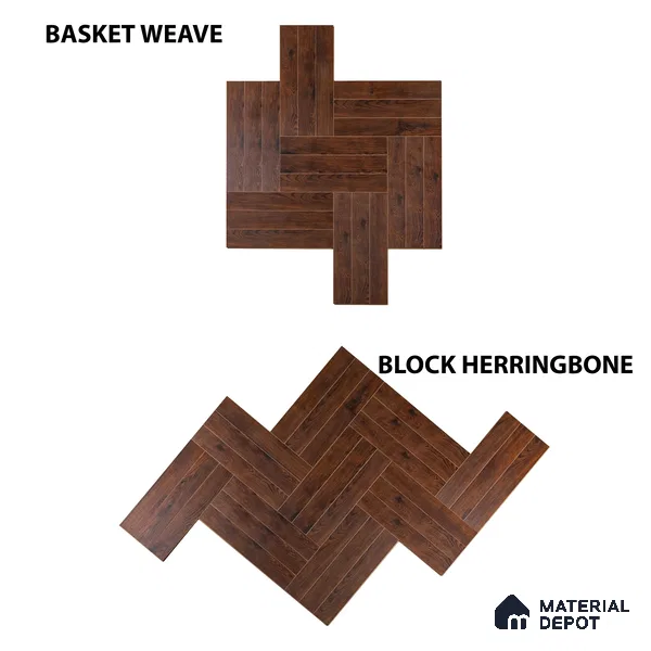 HDF Laminate Wood Floor Embossed Finish Herringbone LF 00297 | 2 ft x 4 inch x 8 mm | AC4 Grade | Type A | Single Click Lock | U Groove | Suitable for Flooring, Living Room, Bedroom