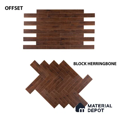 HDF Laminate Wood Floor Embossed Finish Herringbone LF 00297 | 2 ft x 4 inch x 8 mm | AC4 Grade | Type A | Single Click Lock | U Groove | Suitable for Flooring, Living Room, Bedroom