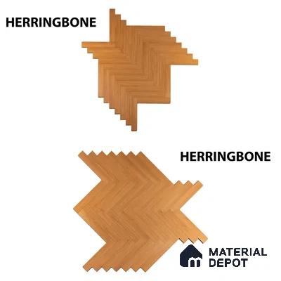 HDF Laminate Wood Floor Embossed Finish Herringbone LF 00298 | 2 ft x 4 inch x 8 mm | AC4 Grade | Type A | Single Click Lock | U Groove | Suitable for Flooring, Living Room, Bedroom