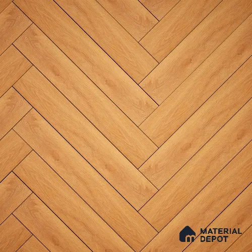 A close-up of a HDF Laminate Wood Floor Embossed Finish Herringbone LF 00298 | 2 ft x 4 inch x 8 mm | AC4 Grade | Type A | Single Click Lock | U Groove | Suitable for Flooring, Living Room, Bedroom available at Material Depot in Bangalore