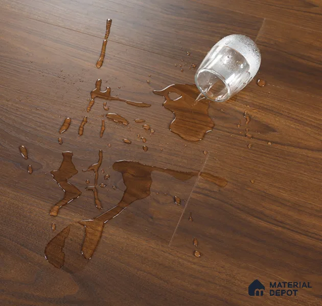 HDF Laminate Wood Floor AC5 Grade LF 00349 Refined Royal Walnut 71 x 8 inch (1815x196 mm) - 12 mm | 100 HRS Spill Proof | EIR Surface | Anti Static and Stain Resistant | 0.5 mm Small V Groove | Uniclic