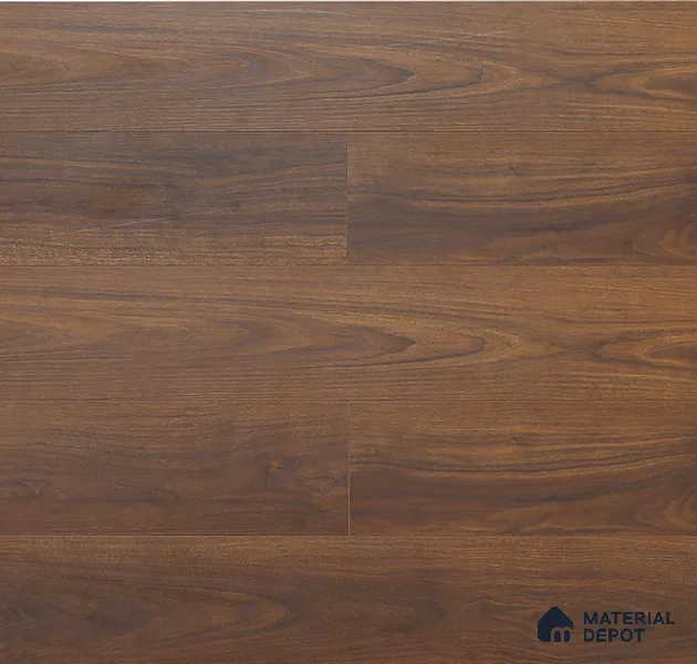 HDF Laminate Wood Floor AC5 Grade LF 00349 Refined Royal Walnut 71 x 8 inch (1815x196 mm) - 12 mm | 100 HRS Spill Proof | EIR Surface | Anti Static and Stain Resistant | 0.5 mm Small V Groove | Uniclic