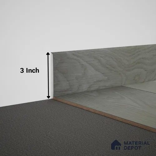 WPC Skirting Meriline PM 00538 AD | 8 ft x 3 inch - 12 mm | Compatibe for SPC Flooring SP 00075 B