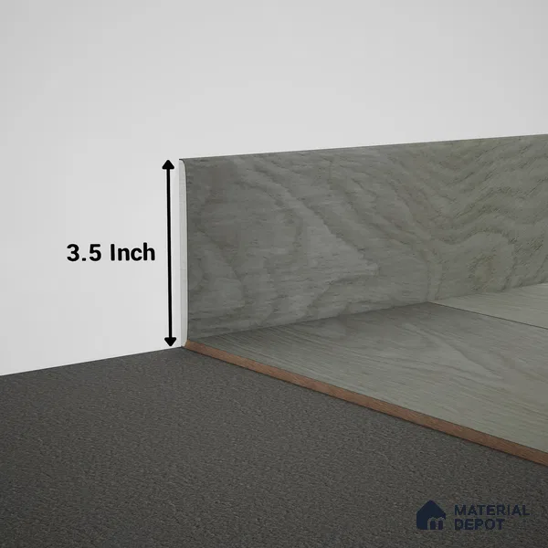 WPC Skirting Meriline PM 00538 AE | 8 ft x 3.5 inch - 12 mm | Compatibe for SPC Flooring SP 00075 B