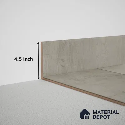 MDF Skirting Meriline PM 00539 E | 8 ft x 4.5 inch - 12 mm | Compatibe for SPC Flooring SP 00075 C