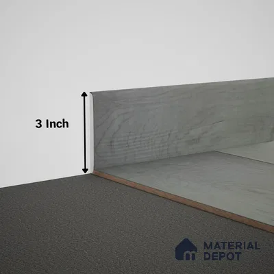 WPC Skirting Meriline PM 00539 AD | 8 ft x 3 inch - 12 mm | Compatibe for SPC Flooring SP 00075 C