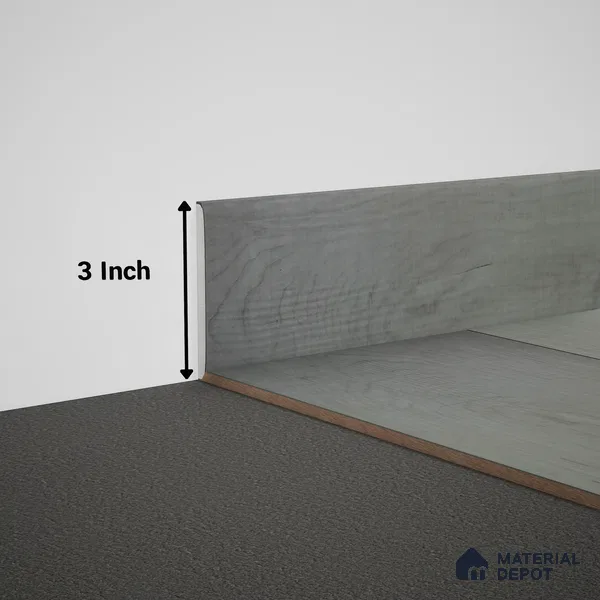 WPC Skirting Meriline PM 00539 AD | 8 ft x 3 inch - 12 mm | Compatibe for SPC Flooring SP 00075 C