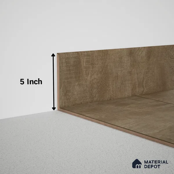 MDF Skirting Meriline PM 00540 N | 8 ft x 5 inch - 15 mm | Compatibe for SPC Flooring SP 00075 D