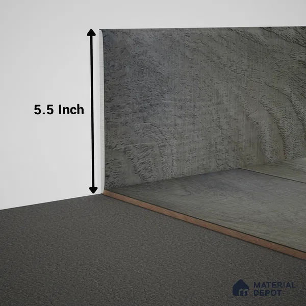 WPC Skirting Meriline PM 00540 AI | 8 ft x 5.5 inch - 12 mm | Compatibe for SPC Flooring SP 00075 D