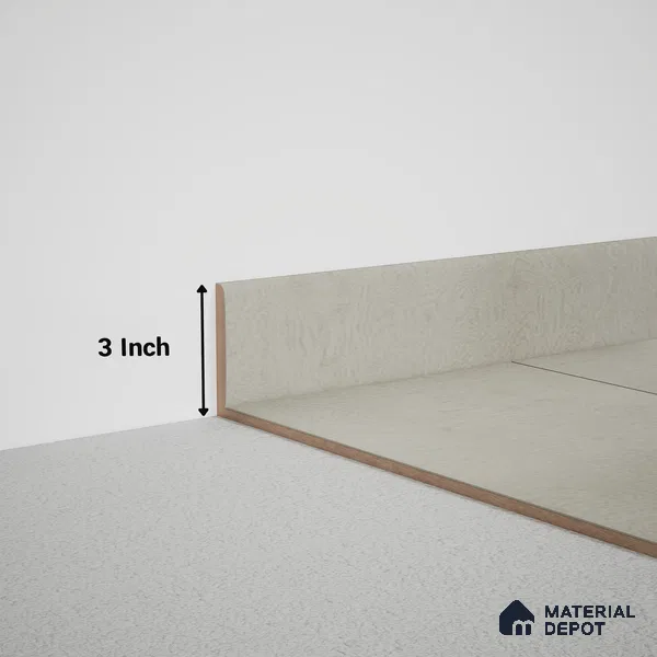 MDF Skirting Meriline PM 00542 J | 8 ft x 3 inch - 15 mm | Compatibe for SPC Flooring SP 00075 F