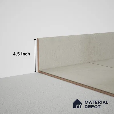 MDF Skirting Meriline PM 00542 M | 8 ft x 4.5 inch - 15 mm | Compatibe for SPC Flooring SP 00075 F