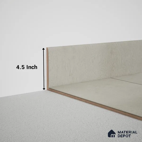 MDF Skirting Meriline PM 00542 M | 8 ft x 4.5 inch - 15 mm | Compatibe for SPC Flooring SP 00075 F